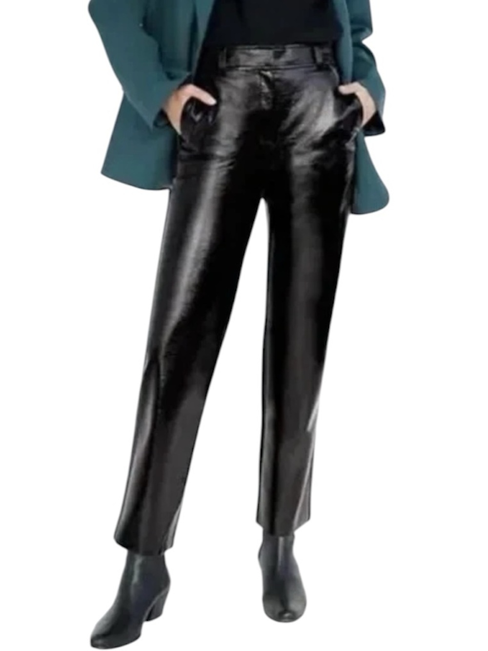 Aritzia Babaton Command Pant Mid-Rise Vegan Leather Black Size 16
